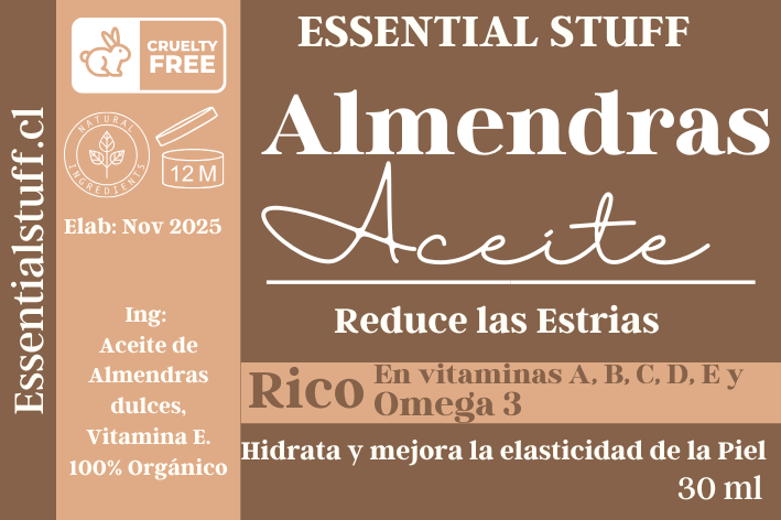 Aceite de Almendras Dulces – Hidratante Natural para Piel Seca y Sensible | 100% Puro y Orgánico