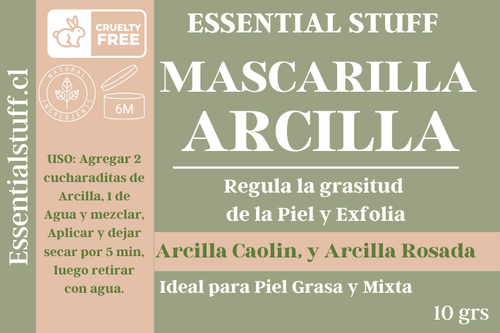 Mascarilla Exfoliante de Arcilla - Regula la Oleosidad - Essential Stuff