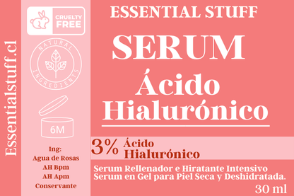 Serum de Ácido Hialurónico al 3% – Hidratación Profunda y Elasticidad | Essential Stuff