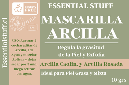 Mascarilla Exfoliante de Arcilla - Regula la Oleosidad - Essential Stuff