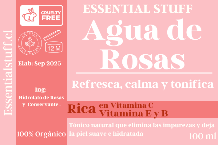 Agua de Rosas Natural – Tonifica, Refresca y Calma la Piel | Essential Stuff